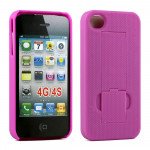 Wholesale iPhone 4S Kick Stand Case (Purple)